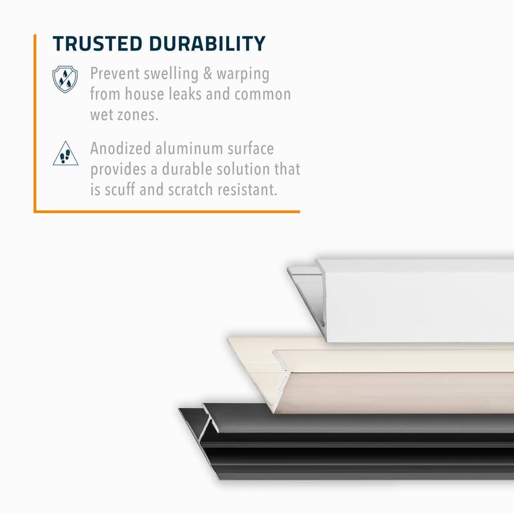 TrimMaster 8 mm Aluminum Stair Nosing Floor Transition Strip (6)