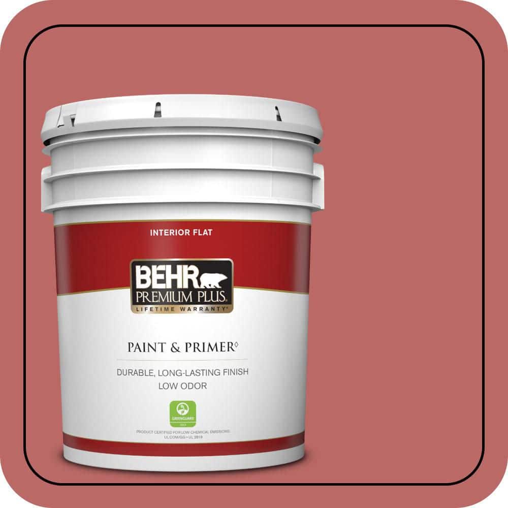 BEHR PREMIUM PLUS 5 gal. #MQ1-11 Drama Queen Flat Low Odor Interior Paint & Primer