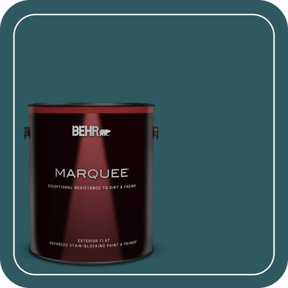 BEHR MARQUEE 1 gal. #QE-47 Petro Blue Flat Exterior Paint & Primer