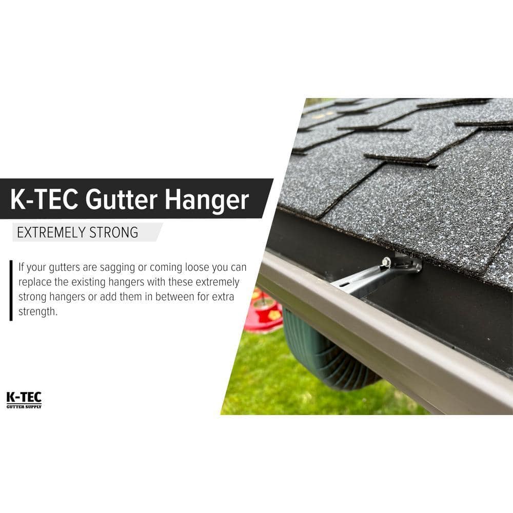 Angel Sar 5 in. K-Style Hidden Gutter Hangers, Aluminum Heavy Duty Rain Gutter Brackets Fastener 50 Packs (2)