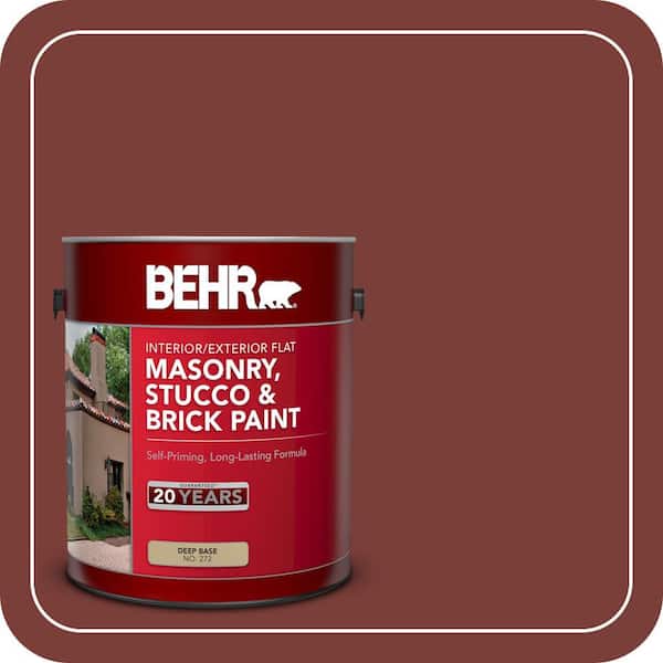 BEHR 1 gal. #PPU2-02 Red Pepper Flat Interior/Exterior Masonry, Stucco and Brick Paint (2)