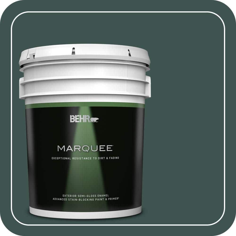 BEHR MARQUEE 5 gal. #480F-7 Sycamore Tree Semi-Gloss Enamel Exterior Paint & Primer