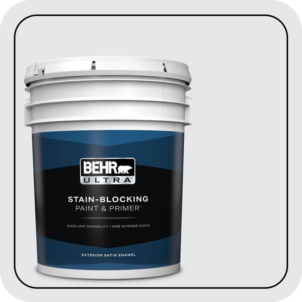 BEHR ULTRA 5 gal. #620E-1 Lily Lavender Satin Enamel Exterior Paint & Primer