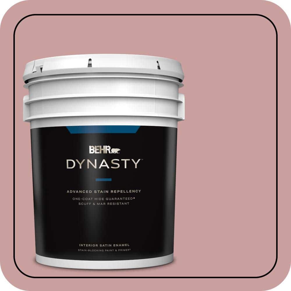 BEHR DYNASTY 5 gal. #MQ1-13 Lady Guinevere One-Coat Hide Satin Enamel Interior Stain-Blocking Paint & Primer