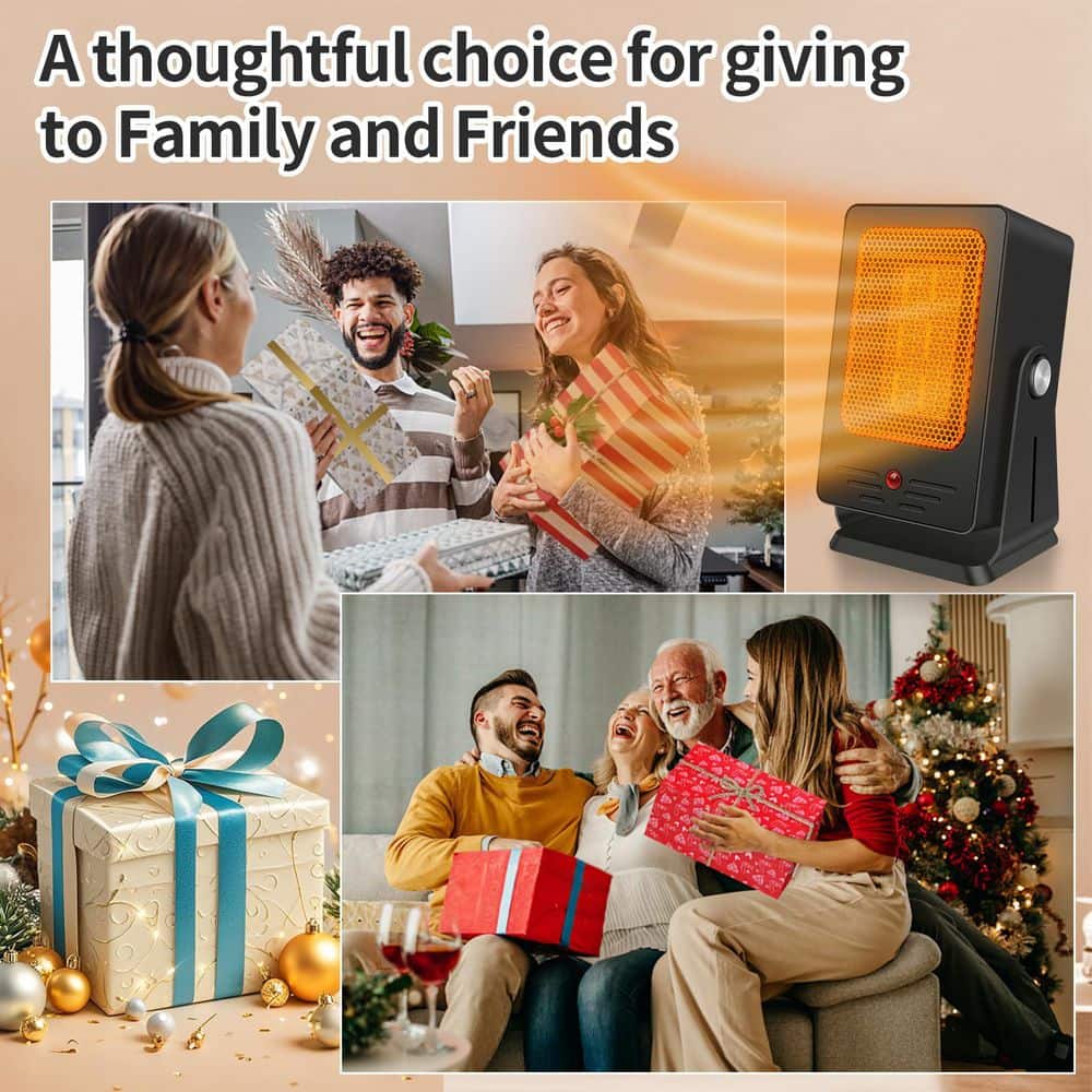 Unbranded 900-Watt 4.70 in. White Indoor Electric Portable PTC Space Heater w/Fast Heating, Tip-Over, Ceramic, Convection/Radiant (2)