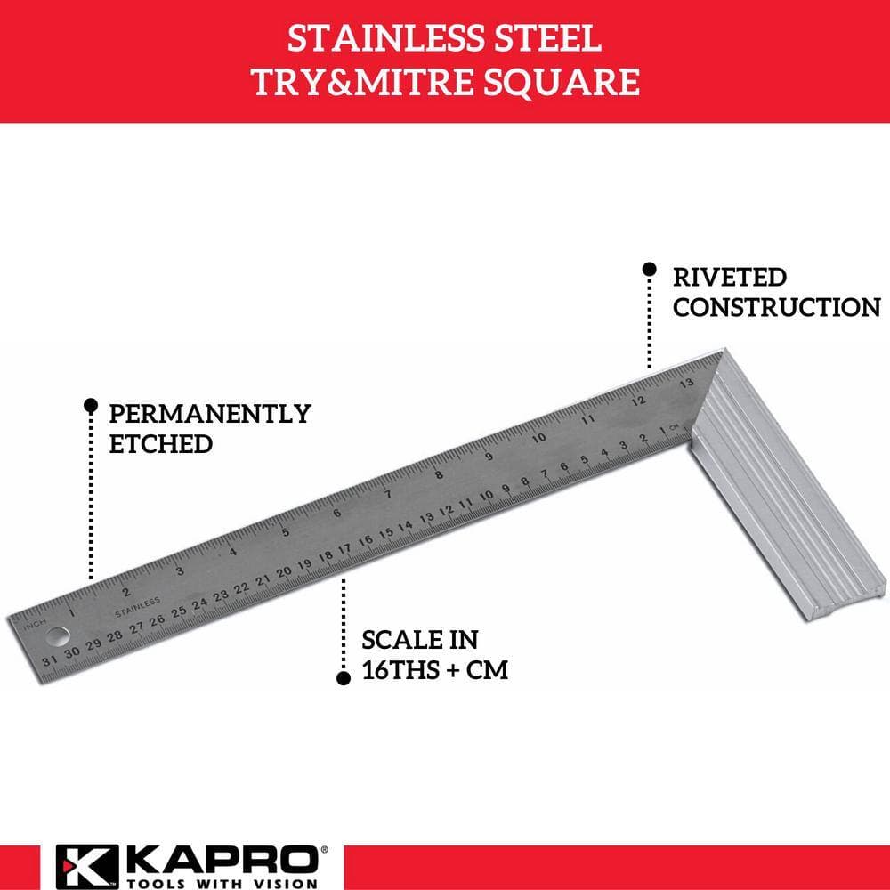 Kapro 12 in. Try and Mitre Square with Stainless Steel Blade (2)