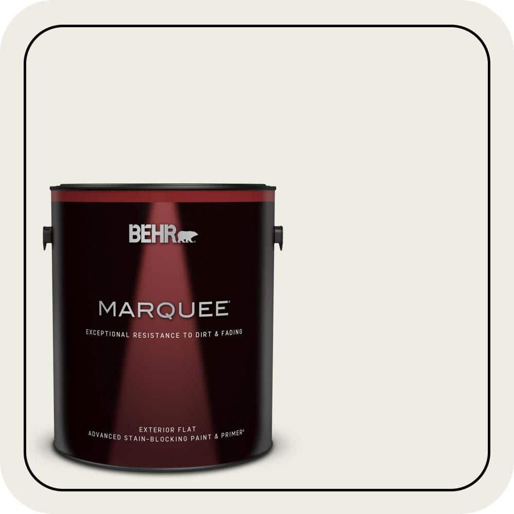 BEHR MARQUEE 1 gal. Designer Collection #DC-013 Harmonious White Flat Exterior Paint & Primer