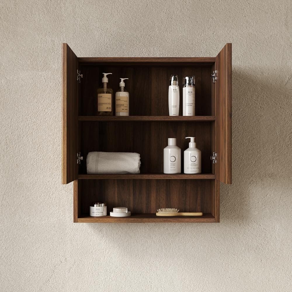 Staykiwi 13.78 in. W x 11.81 in. D x 23.62 in. H Wall-Mounted Bathroom Cabinet in Dark Walnut with Doors (3)