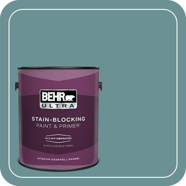 BEHR ULTRA 1 gal. #T15-16 Blue Clay Extra Durable Eggshell Enamel Interior Paint & Primer (2)