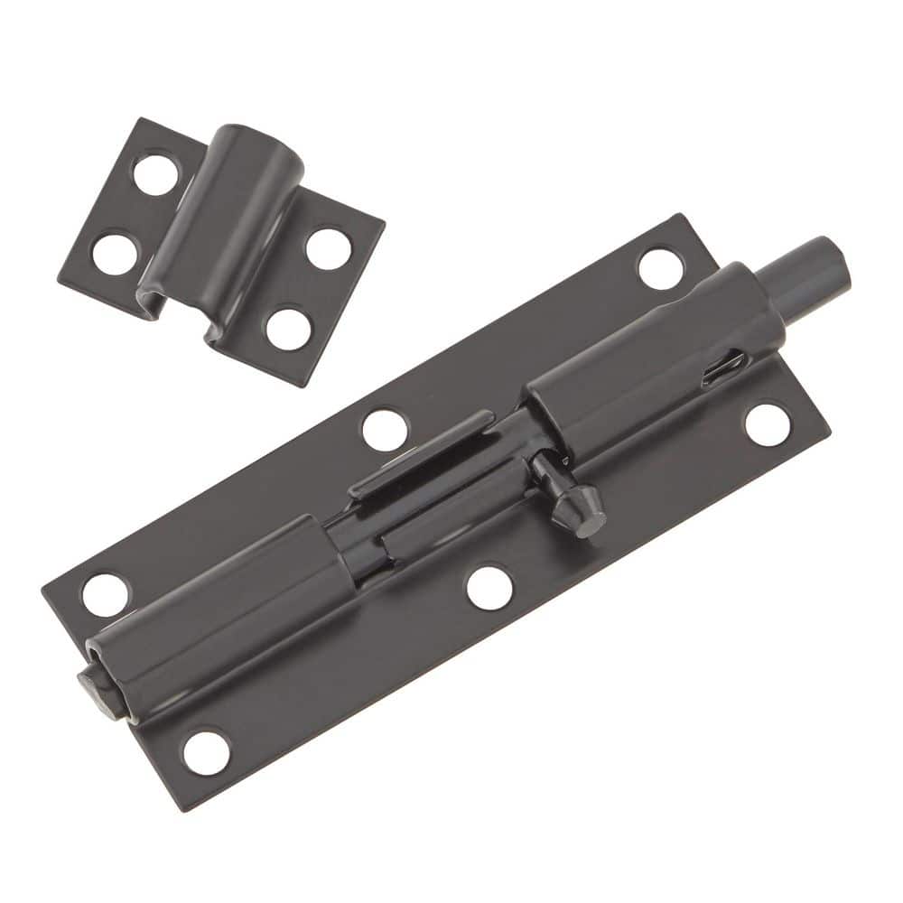 Everbilt 6 in. Black Heavy-Duty Barrel Bolt (3)