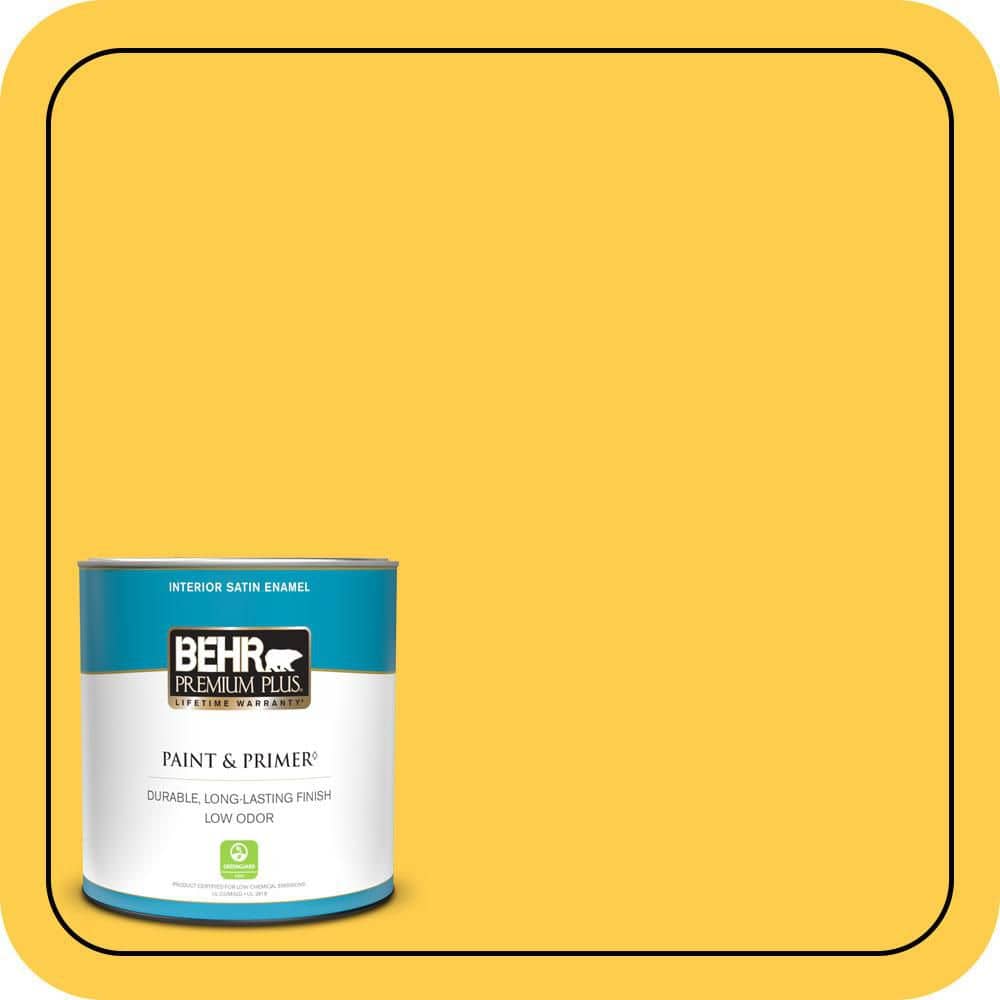 BEHR PREMIUM PLUS #340B-6 Pineapple Soda Enamel & Primer Color Sample (1)
