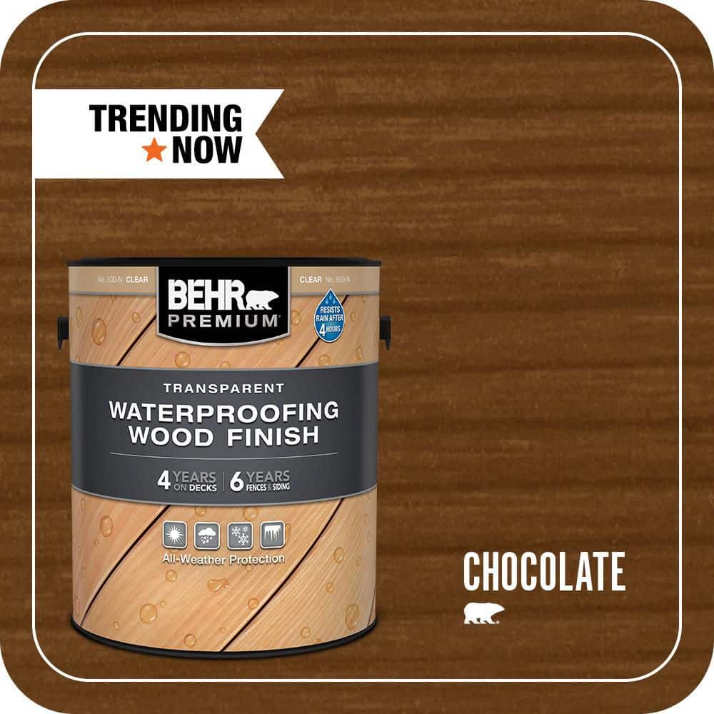 BEHR PREMIUM 1 gal. #T-129 Chocolate Transparent Waterproofing Exterior Wood Finish