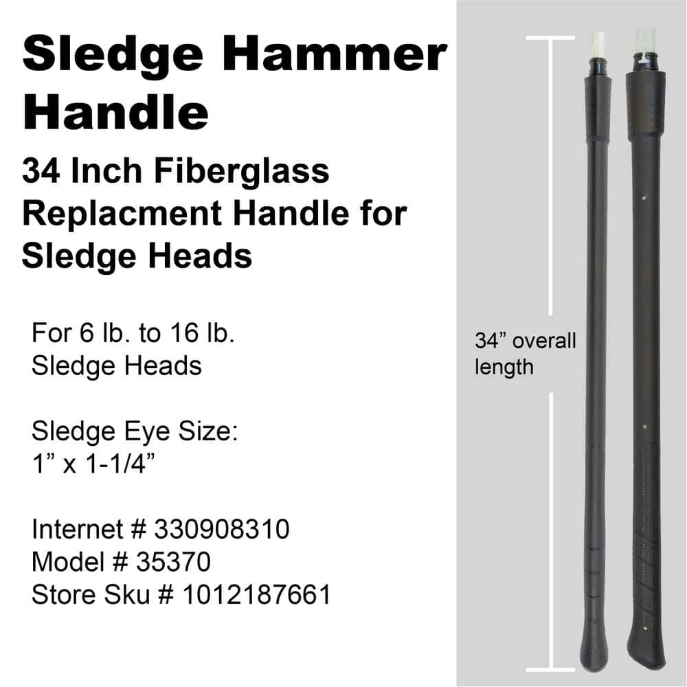 PRIVATE BRAND UNBRANDED 34 in. Sledge Fiberglass Replacement Handle (3)