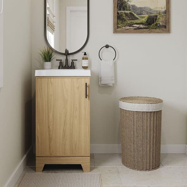 Glacier Bay Pinecreek 19 in. Single Sink Freestanding Sunlit Bathroom Vanity with White Cultured Marble Top (Assembled)
