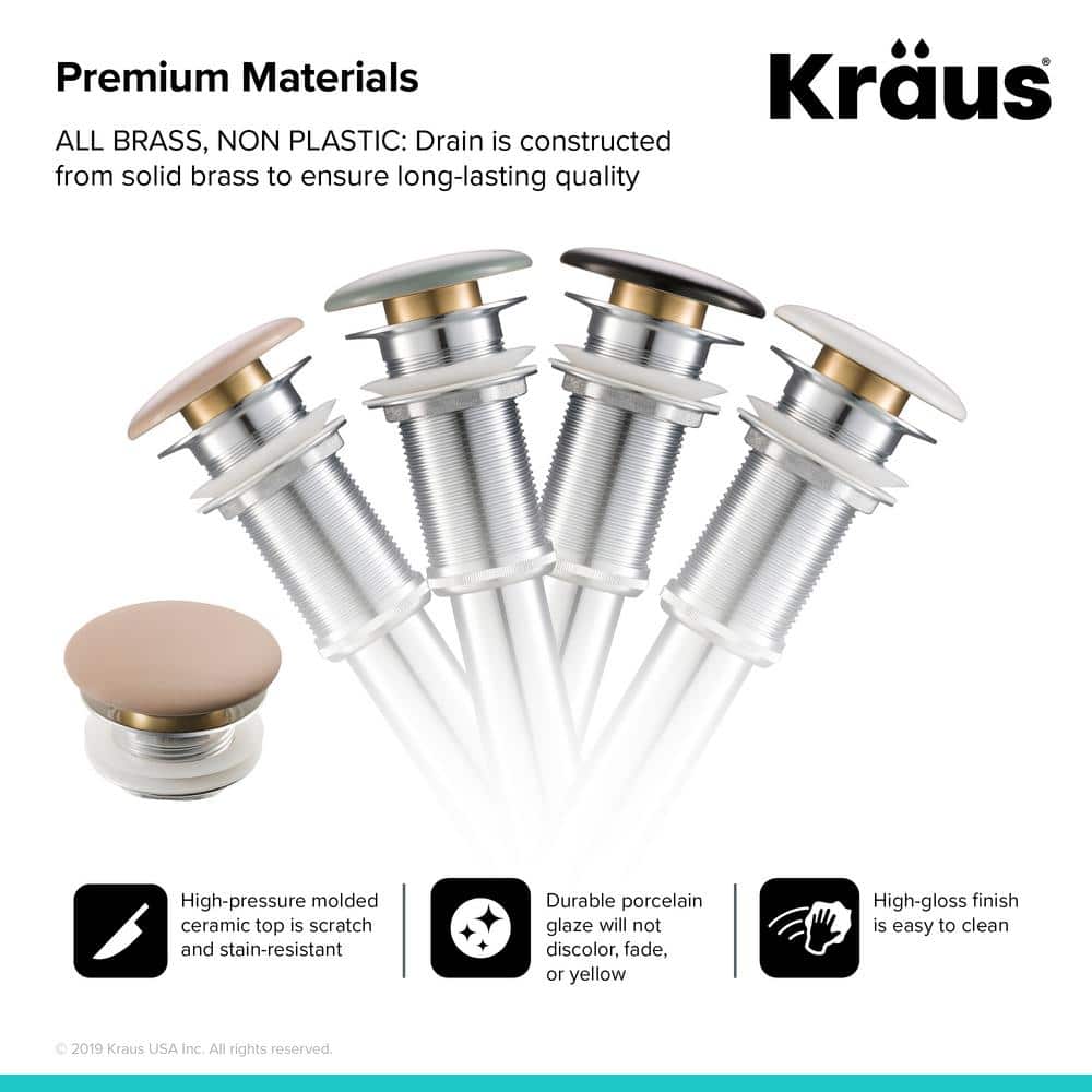 KRAUS Pop-Up Drain with Porcelain Ceramic Top for Bathroom Sink without Overflow (3)
