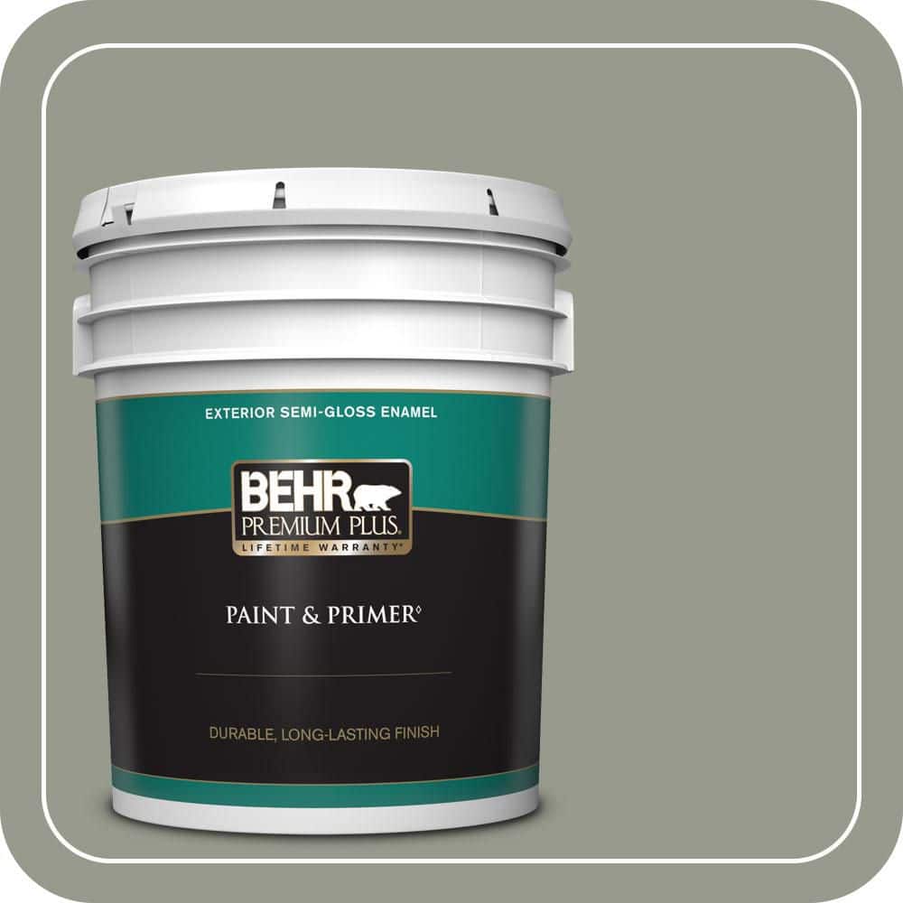 BEHR PREMIUM PLUS 5 gal. #MQ6-21 Hunters Hollow Semi-Gloss Enamel Exterior Paint & Primer