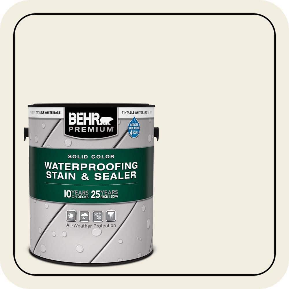 BEHR PREMIUM 1 gal. #12 Swiss Coffee Solid Color Waterproofing Exterior Wood Stain and Sealer (1)