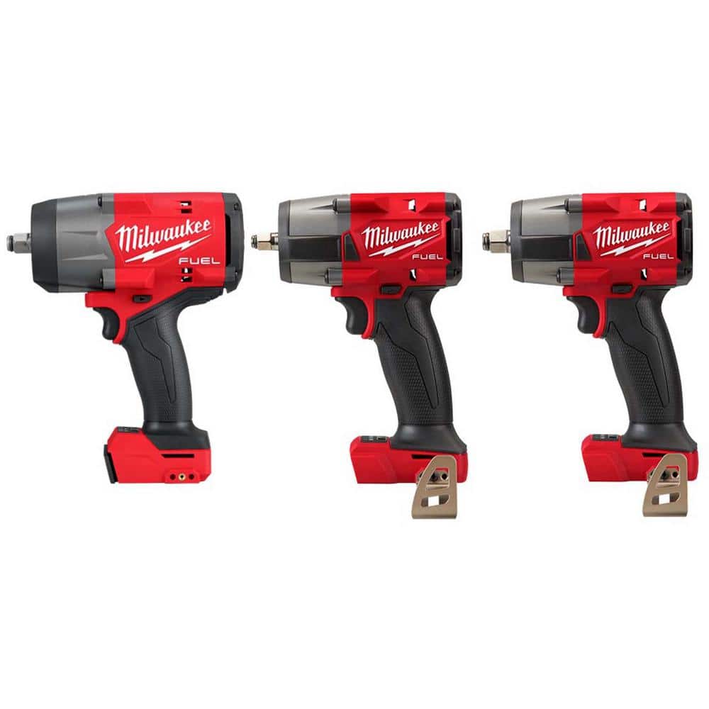 Milwaukee M18 FUEL 18V Lith-Ion Brushless Cordless 1/2 in. Impact Wrench w/ 1/2 in. & 3/8 in. Mid Torque Impact Wrench (1)