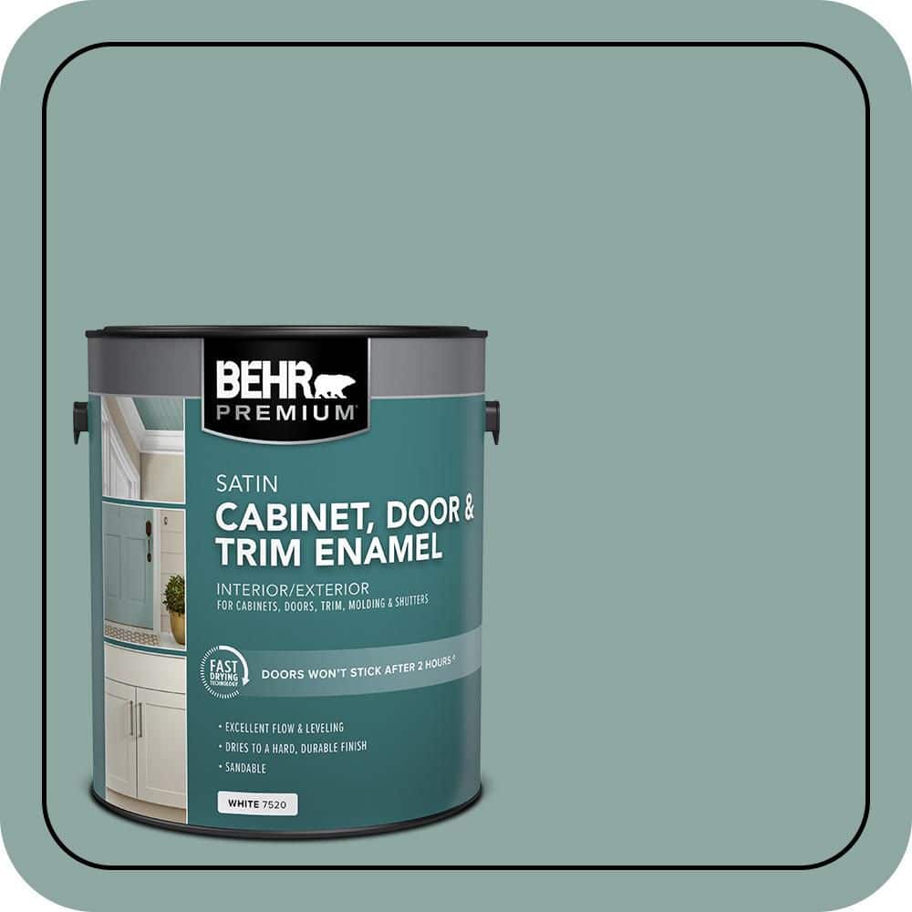 BEHR PREMIUM 1 gal. #S430-4 Green Meets Blue Satin Enamel Interior/Exterior Cabinet, Door & Trim Paint
