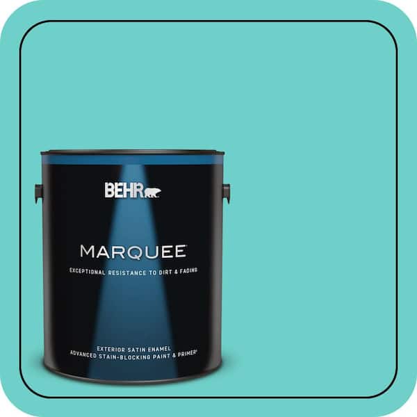 BEHR MARQUEE 1 gal. #P450-4 Hidden Sea Glass Satin Enamel Exterior Paint & Primer (2)