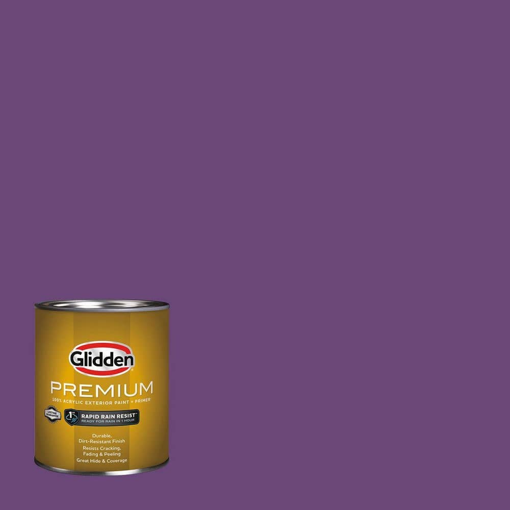 Glidden Premium 1 qt. PPG1176-7 Perfectly Purple Flat Exterior Latex Paint