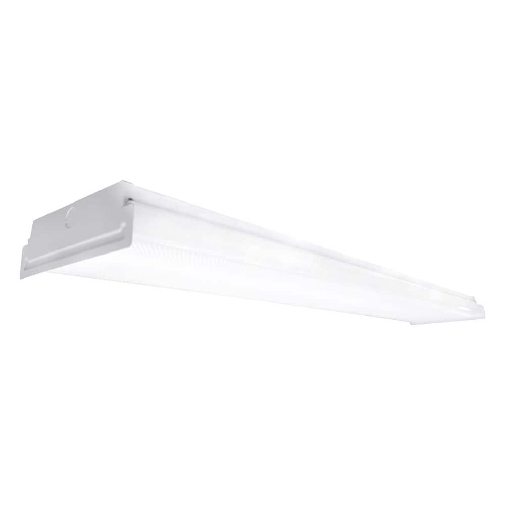 Commercial Electric 1-Pack 4 ft. 5600 Lumens Square Lens Integrated LED White Wrap Light, 4000K (2-Light) (2)