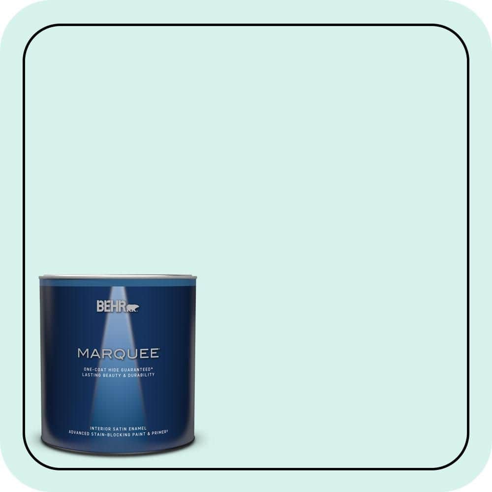 BEHR MARQUEE 1 qt. #P450-1 Sea Ice Satin Enamel Interior Paint & Primer