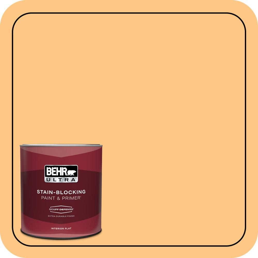 BEHR ULTRA 1 qt. #P240-4 Mango Tango Extra Durable Flat Interior Paint & Primer