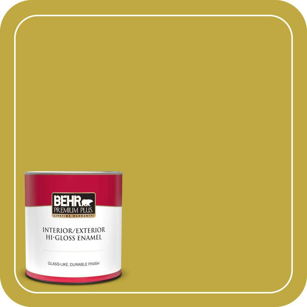 BEHR PREMIUM PLUS 1 qt. #P330-6 Margarita Hi-Gloss Enamel Interior/Exterior Paint & Primer