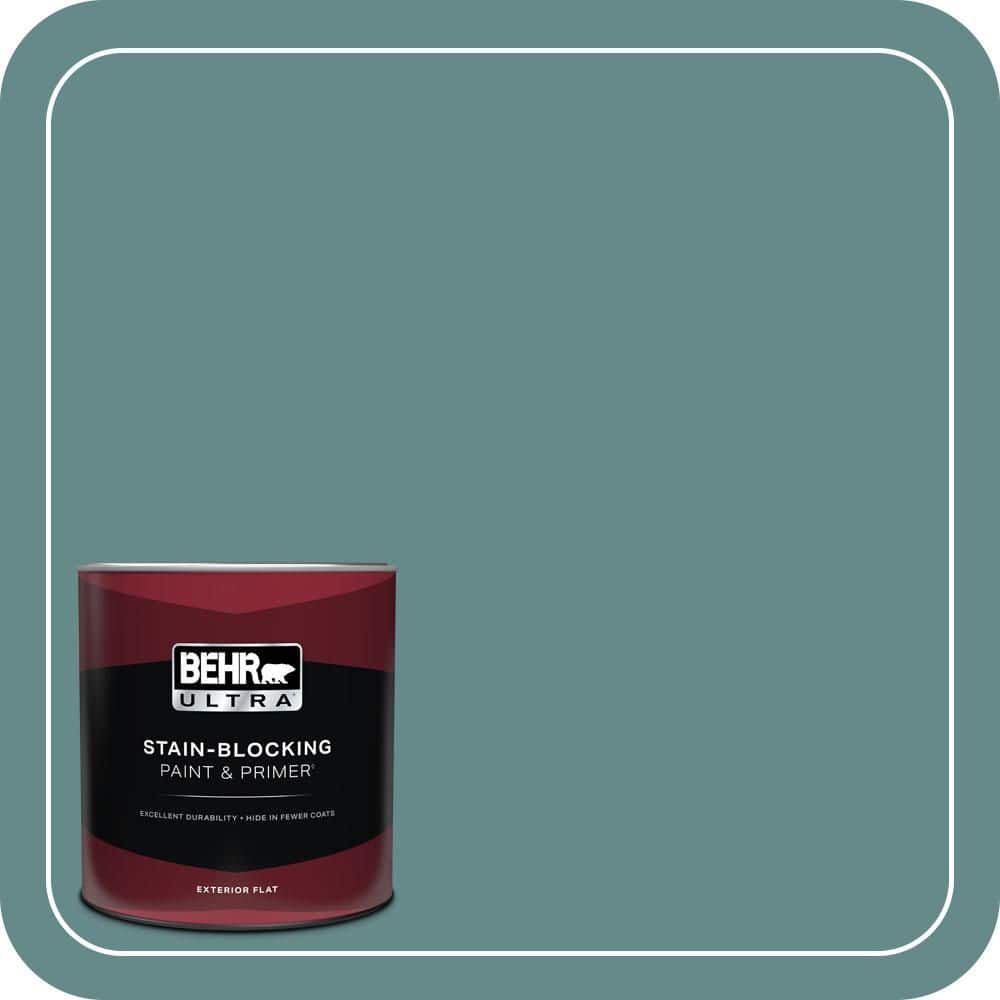 BEHR ULTRA 1 qt. #S440-5 Tasmanian Sea Flat Exterior Paint & Primer
