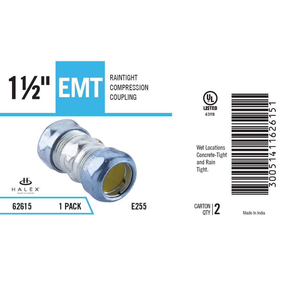 Halex 1-1/2 in. Electrical Metallic Tube (EMT) Rain Tight Coupling (2)