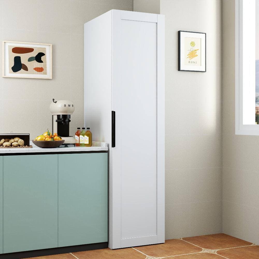 COWLOWN 15.67 in. W x 21.65 in. D x 62.99 in. H White Linen Cabinet with Doors & Shelves (2)