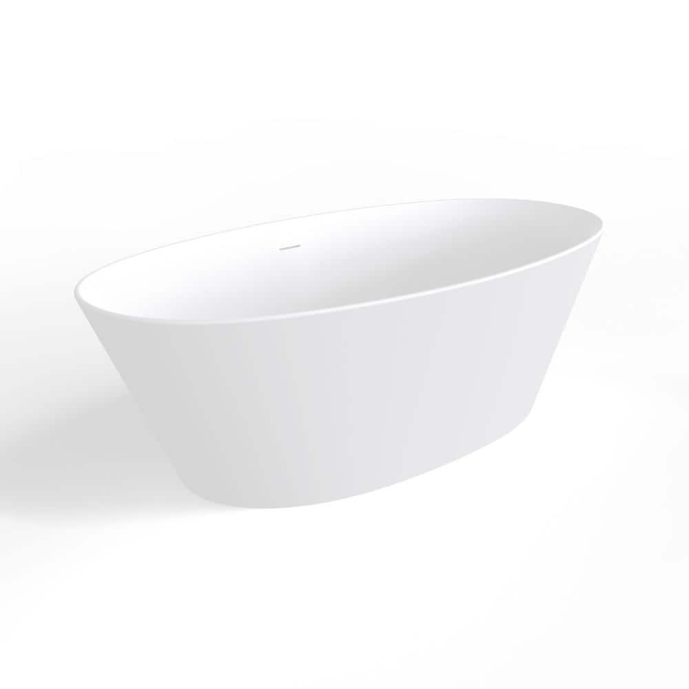 Dimakai 66.9 in. x 33.5 in. Soaking Bathtub with Center Drain in Glossy White (1)