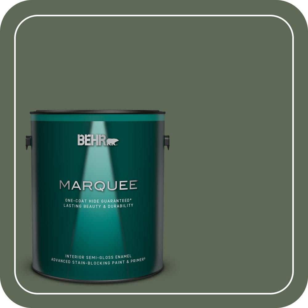 BEHR MARQUEE 1 gal. #MQ6-15 Less Travelled One-Coat Hide Semi-Gloss Enamel Interior Paint & Primer