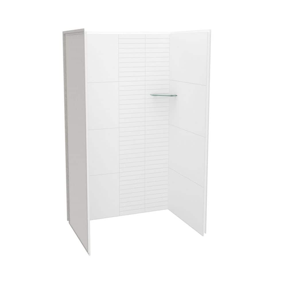 MAAX Utile 48 in. W x 32.5 in. D x 80 in. H Three piece Direct-to-Stud Composite Alcove Shower Wall Surrounds in Bora White (2)