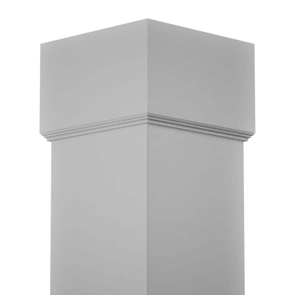 Ekena Millwork 11-5/8 in. x 9 ft. Premium Square Non-Tapered Smooth PVC Column Wrap Kit, Standard Capital and Base (2)