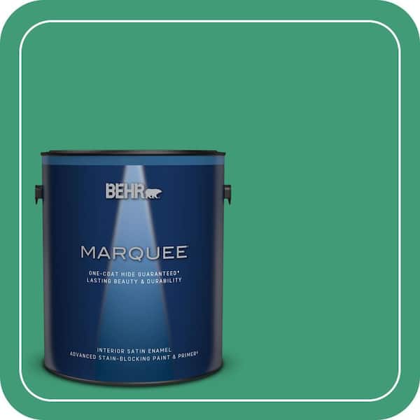 BEHR MARQUEE 1 gal. #MQ6-42 Dancing Jewel One-Coat Hide Satin Enamel Interior Paint & Primer (2)