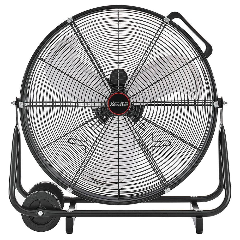 XtremepowerUS 24 in. High Velocity 3-Adjustable Speed Commercial Rolling Floor Drum Fan in Black (2)
