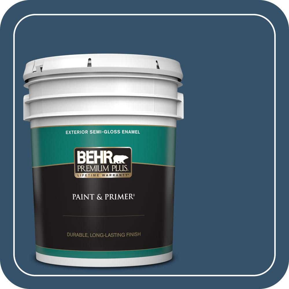 BEHR PREMIUM PLUS 5 gal. #MQ5-58 Velvet Rope Semi-Gloss Enamel Exterior Paint & Primer
