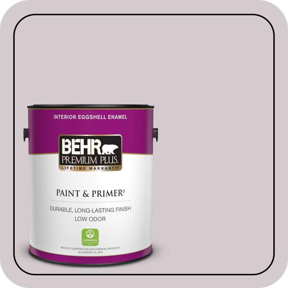 BEHR PREMIUM PLUS 1 gal. #N110-1 Dusty Lilac Eggshell Enamel Low Odor Interior Paint & Primer (1)