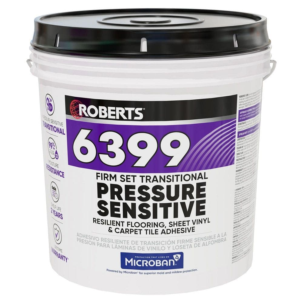 ROBERTS 6399 4 Gal. 12 Hour Dry Time Vinyl Firm Set Transitional Pressure-Sensitive Floor Adhesive in Off White (2)