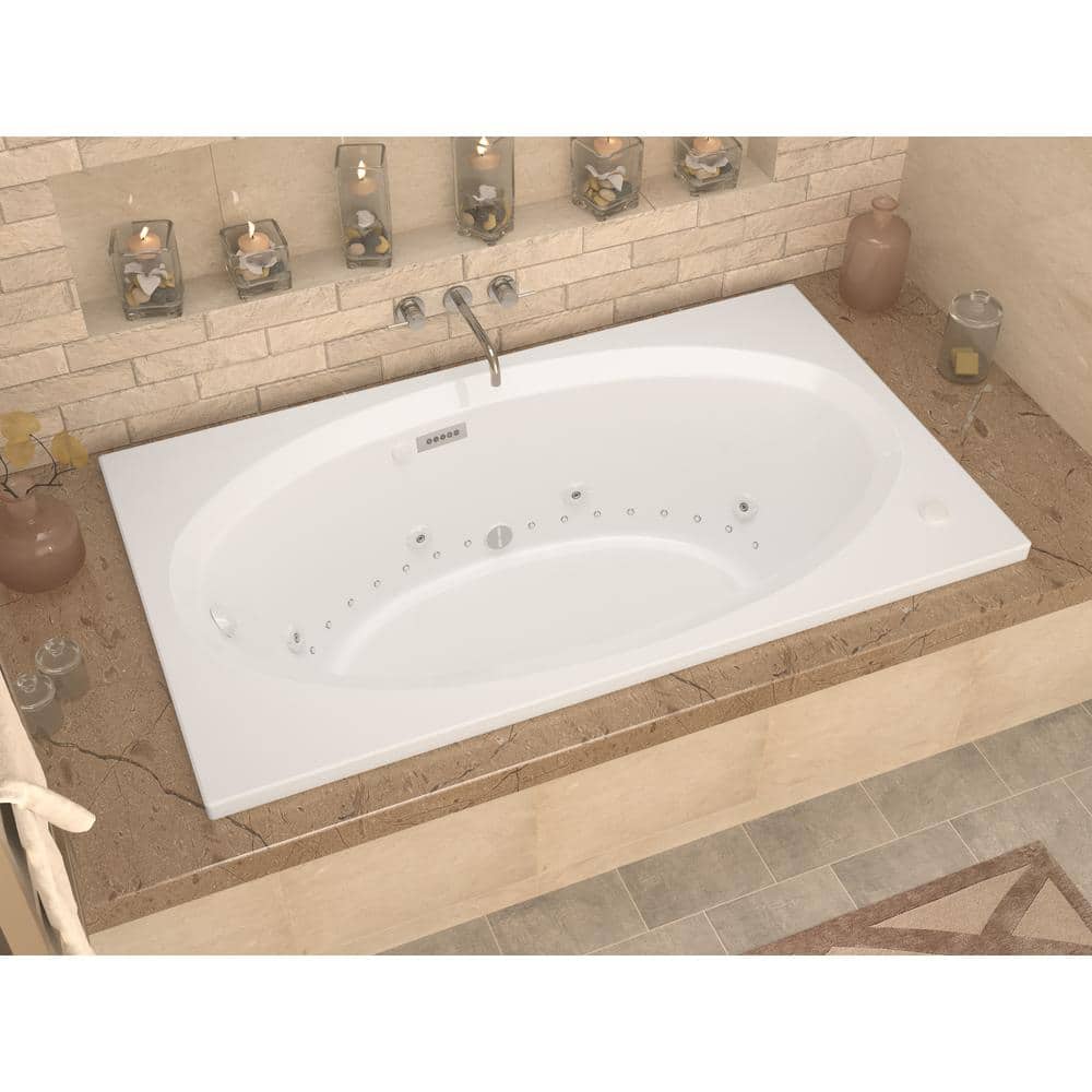 Universal Tubs Imperial Diamond Series 5 ft. Left Drain Rectangular Drop-in Whirlpool and Air Bath Tub in White (3)