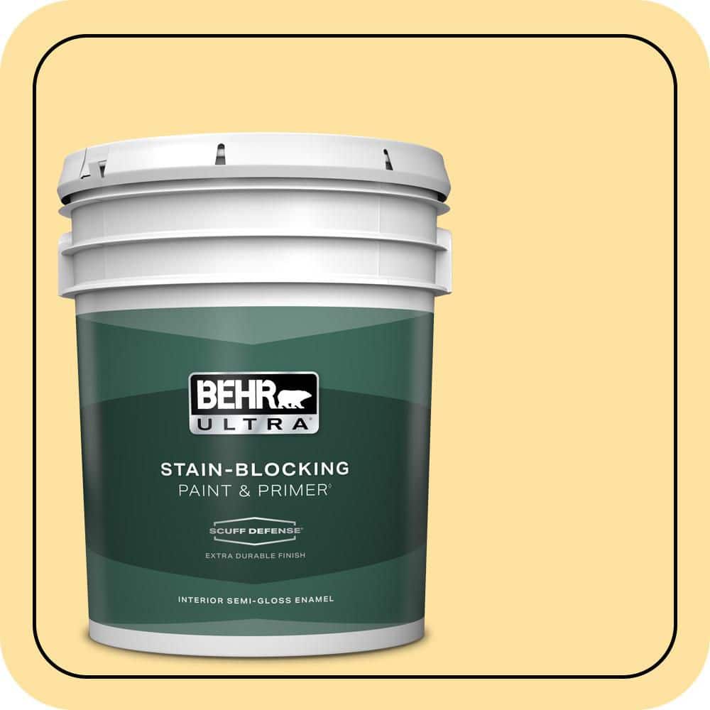 BEHR ULTRA 5 gal. #P280-3 Polka Dot Skirt Extra Durable Semi-Gloss Enamel Interior Paint & Primer