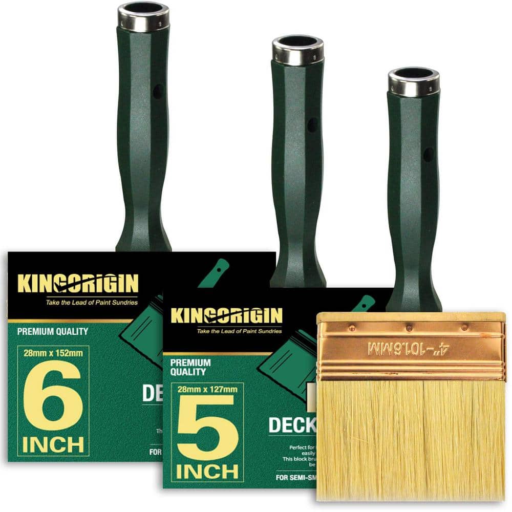 Angel Sar 3-Pack Masonry Stain Brushes, Deck Paint Brushes for Walls Painters Paint Brush (4,5, 6 in.)