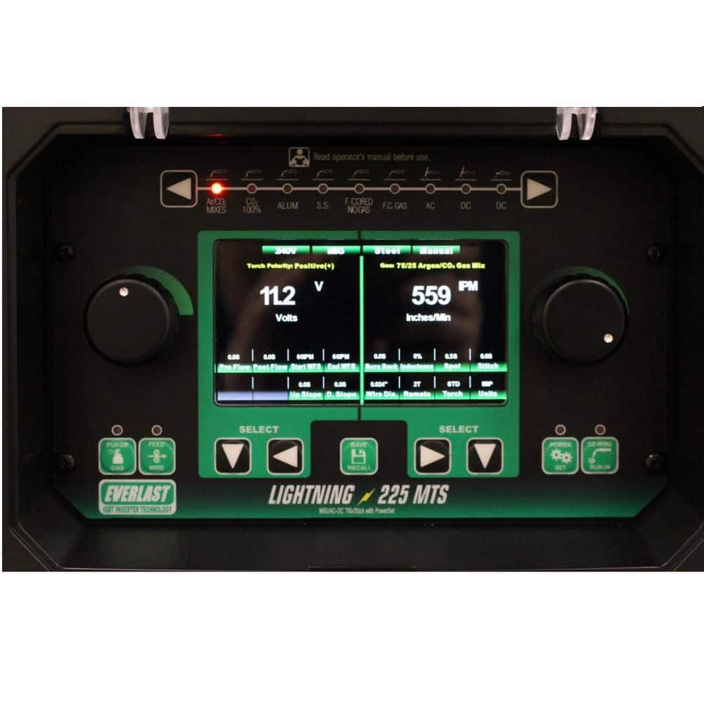 Everlast 200 Amp LightningMTS 225 IGBT Digital Inverter AC-DC MIG/TIG/Stick Multi-Process Welder, HF/Lift TIG Start, 240-Volt (2)