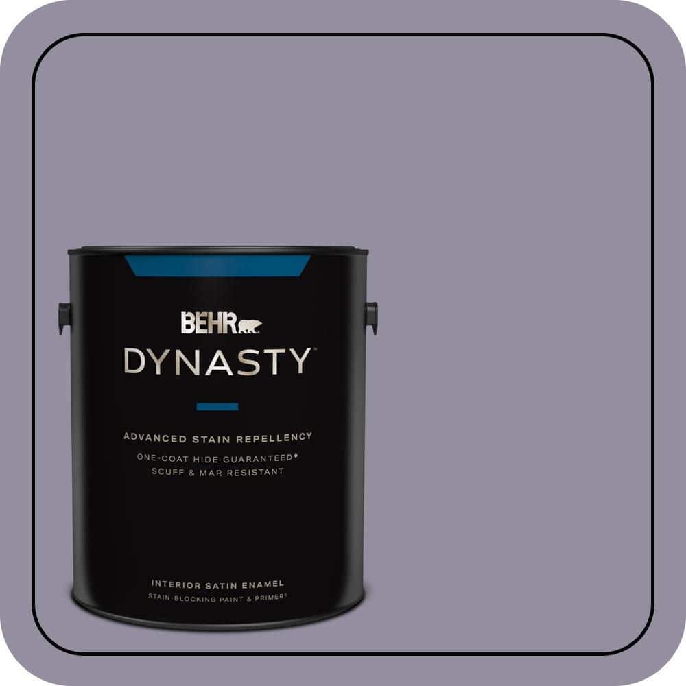 BEHR DYNASTY 1 gal. #N560-4 Evening in Paris One-Coat Hide Satin Enamel Interior Stain-Blocking Paint and Primer