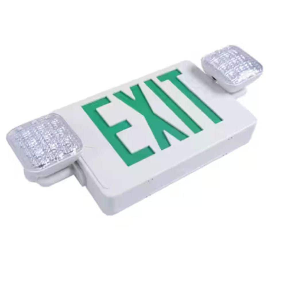 Commercial Electric 1-Pack Combo 14-Watt Equivalent Integrated LED White Exit Sign and Emergency Light with Ni-Cad 9.6-Volt Battery (4)