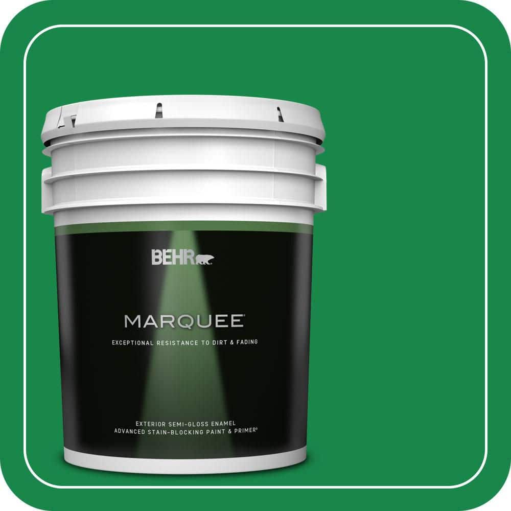 BEHR MARQUEE 5 gal. #460B-6 Chlorophyll Semi-Gloss Enamel Exterior Paint & Primer
