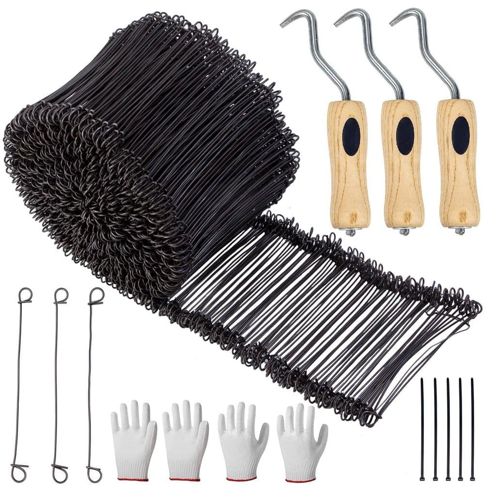 Laybus 0.51 ft. 16 Gauge Rebar Tie Wire, 1000 PCS Double Loop Reinforcing Steel Bar Wire Bar Ties, 3 Tie Wire Twister Tie Tool (1)