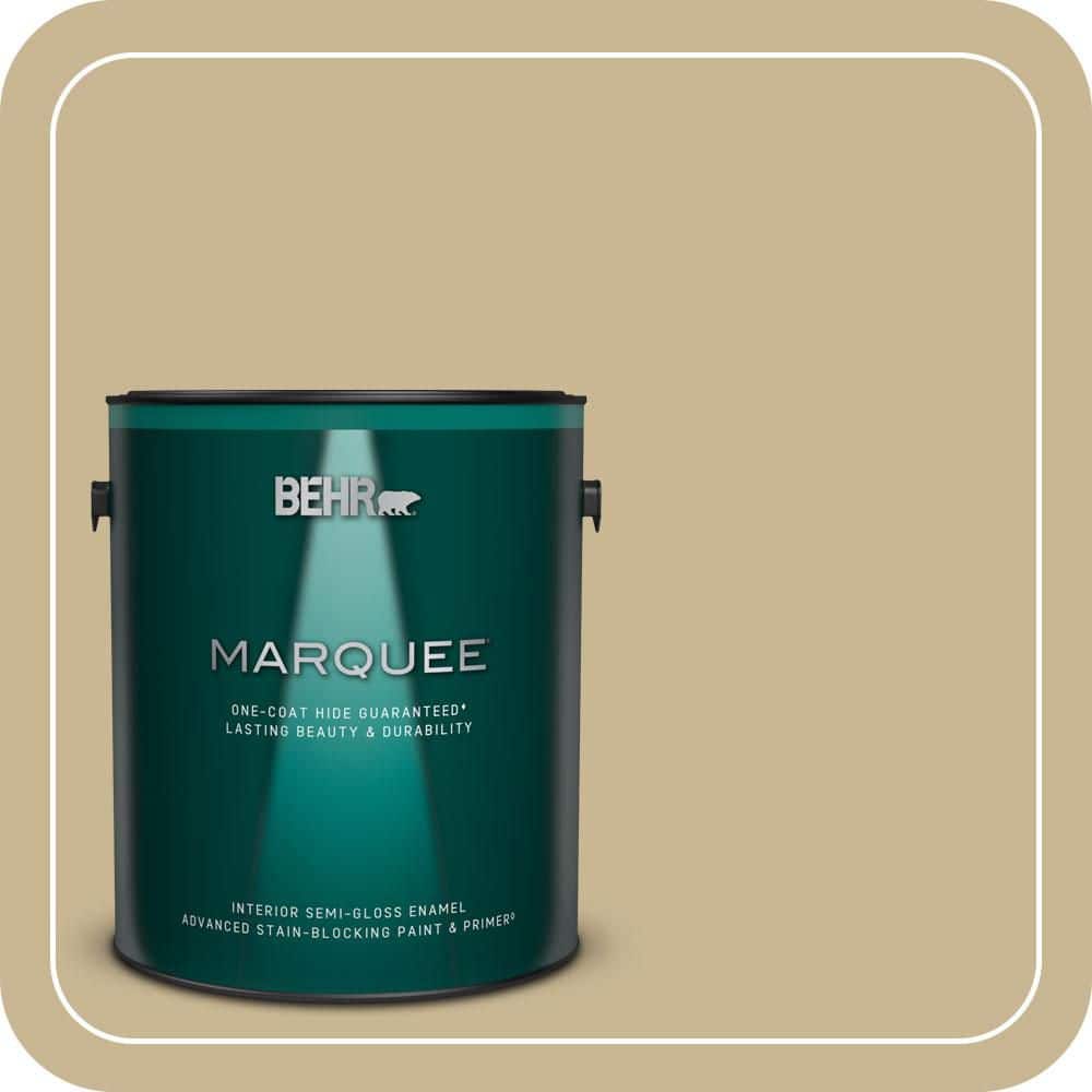 BEHR MARQUEE 1 gal. #MQ2-30 Spring Wheat One-Coat Hide Semi-Gloss Enamel Interior Paint & Primer